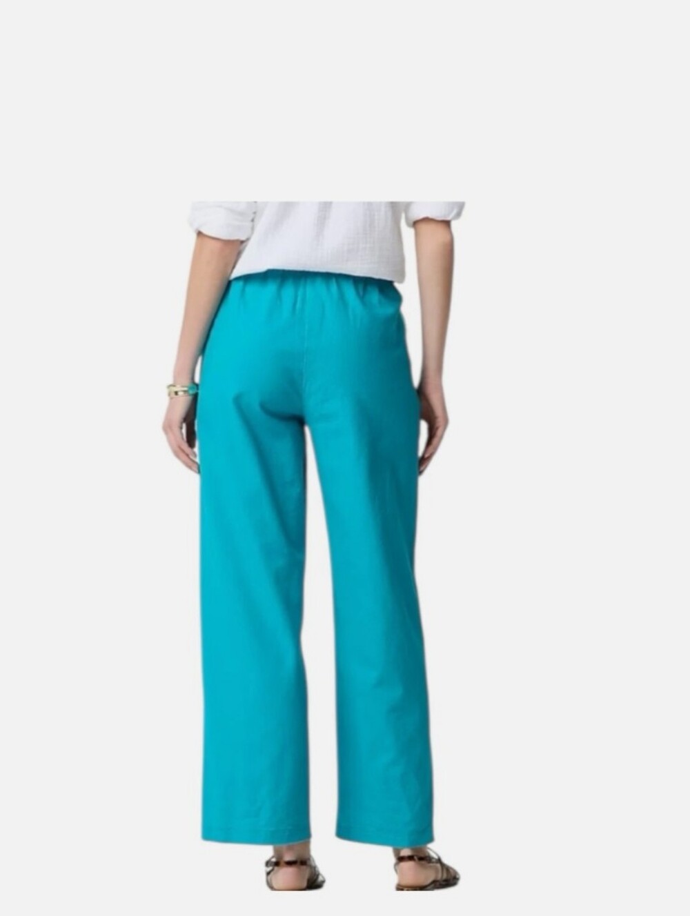 J. Crew Linen Blend Slim Wide Leg Pants Tall Length - Picture 2 of 8